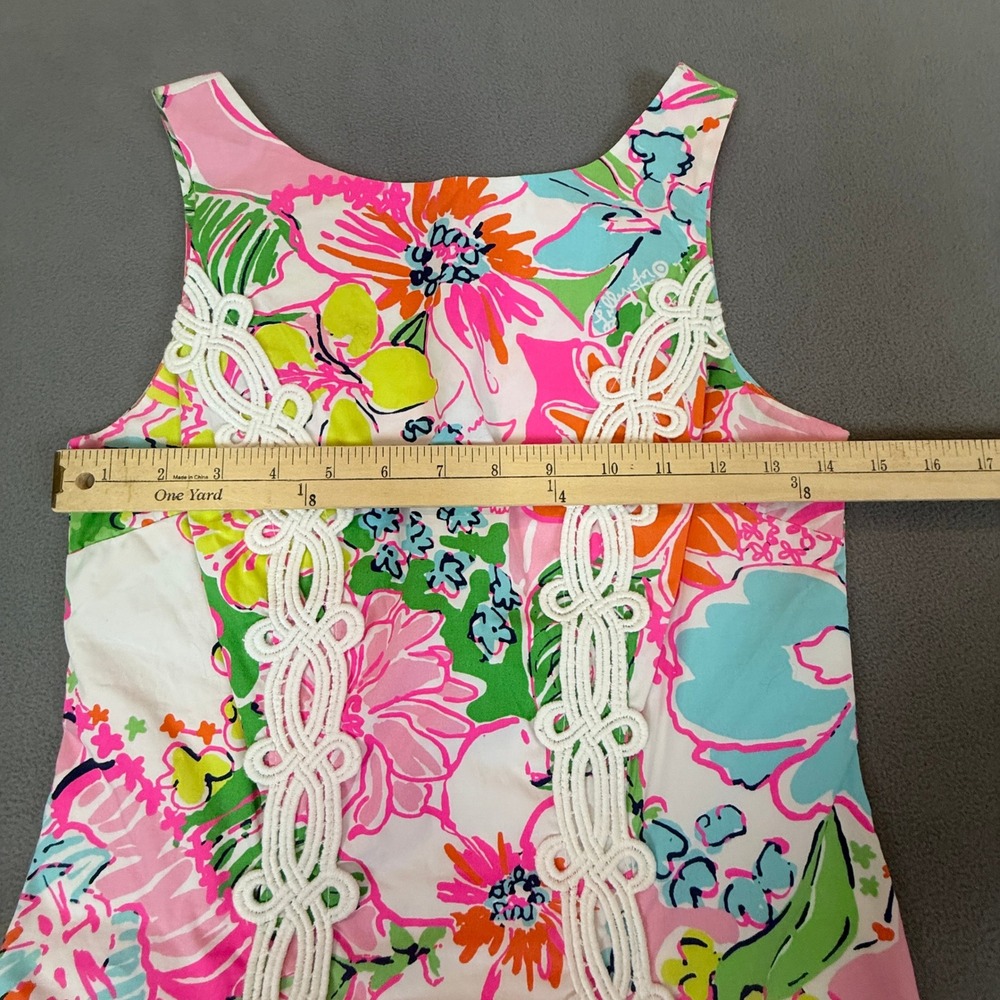 Lilly Pulitzer for Target Shift Dress Womens 2 Pink Floral Lace Trim Mini Lined - Picture 7 of 14